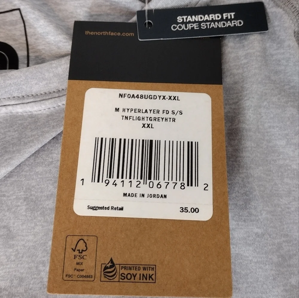 NWT The North Face Hyperlayer Standard Fit Short Sleeve Shirt Size XXL